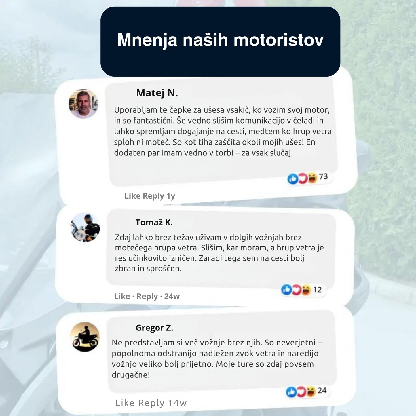 RidersPro© – Čepki za ušesa (1 par) – Pozabite na hrup vetra in brnenje med vožnjo