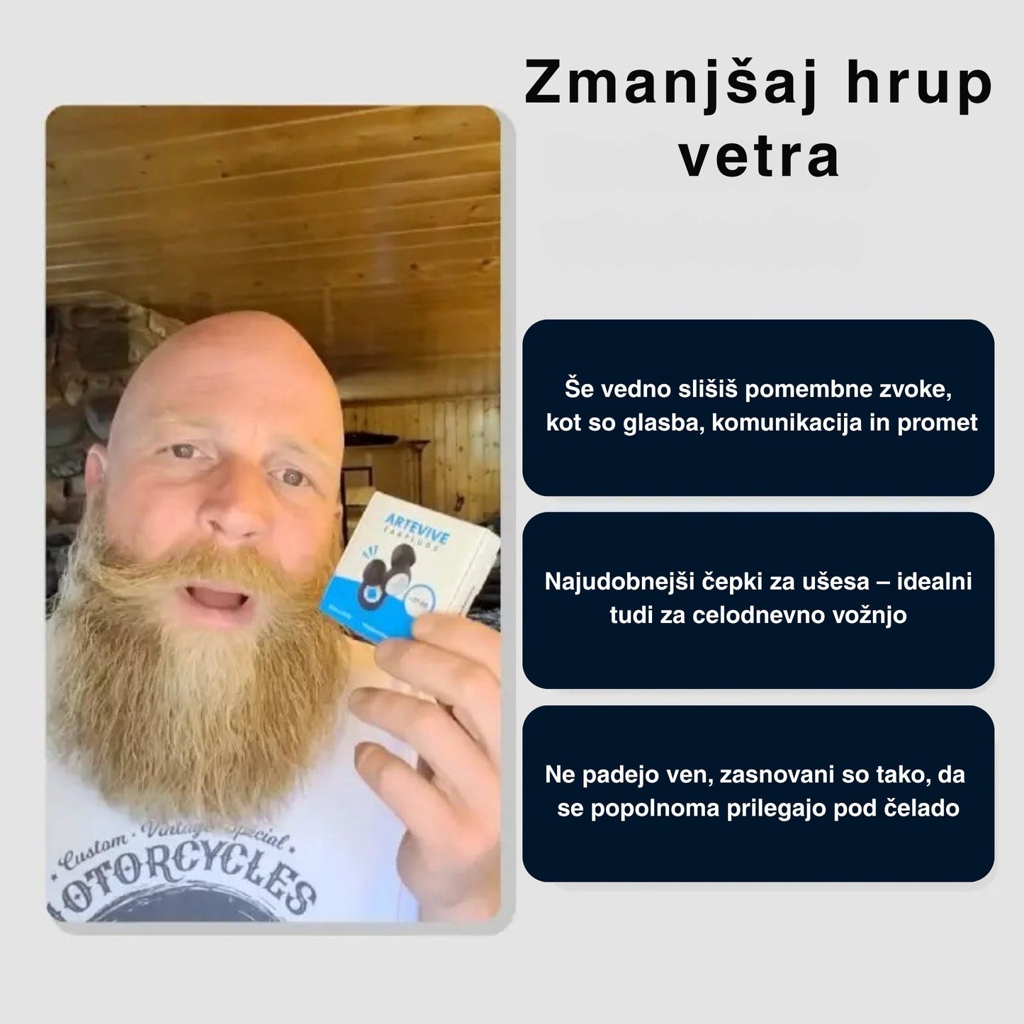 RidersPro© – Čepki za ušesa (1 par) – Pozabite na hrup vetra in brnenje med vožnjo