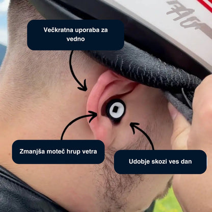RidersPro© – Čepki za ušesa (1 par) – Pozabite na hrup vetra in brnenje med vožnjo